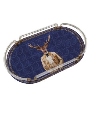 Vitelli Design Studio Deer Louise Oval Acrylic Tray