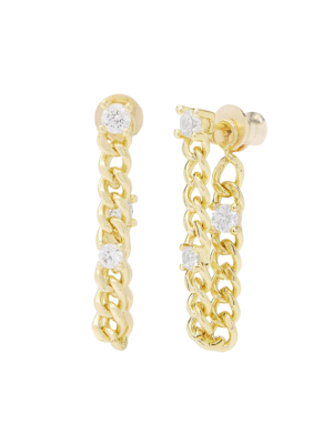House Of 29 X Melinda Maria Baby Julian Triple Diamond Soft Chain Hoops