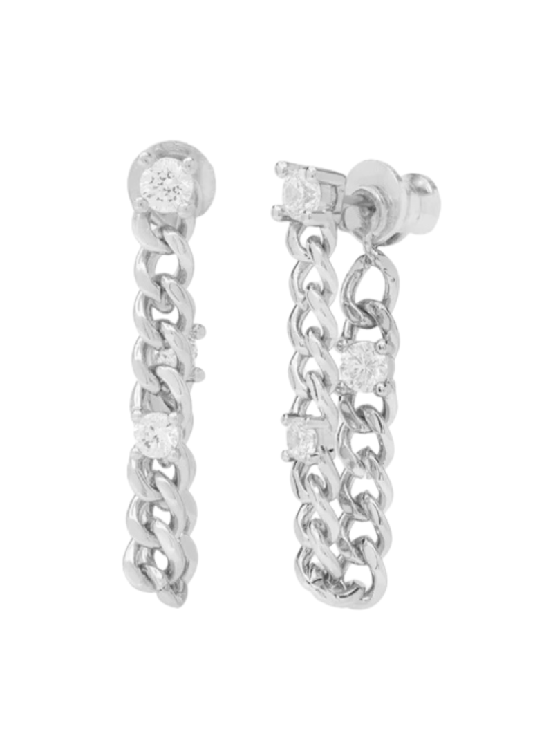 House Of 29 X Melinda Maria Baby Julian Triple Diamond Soft Chain Hoops