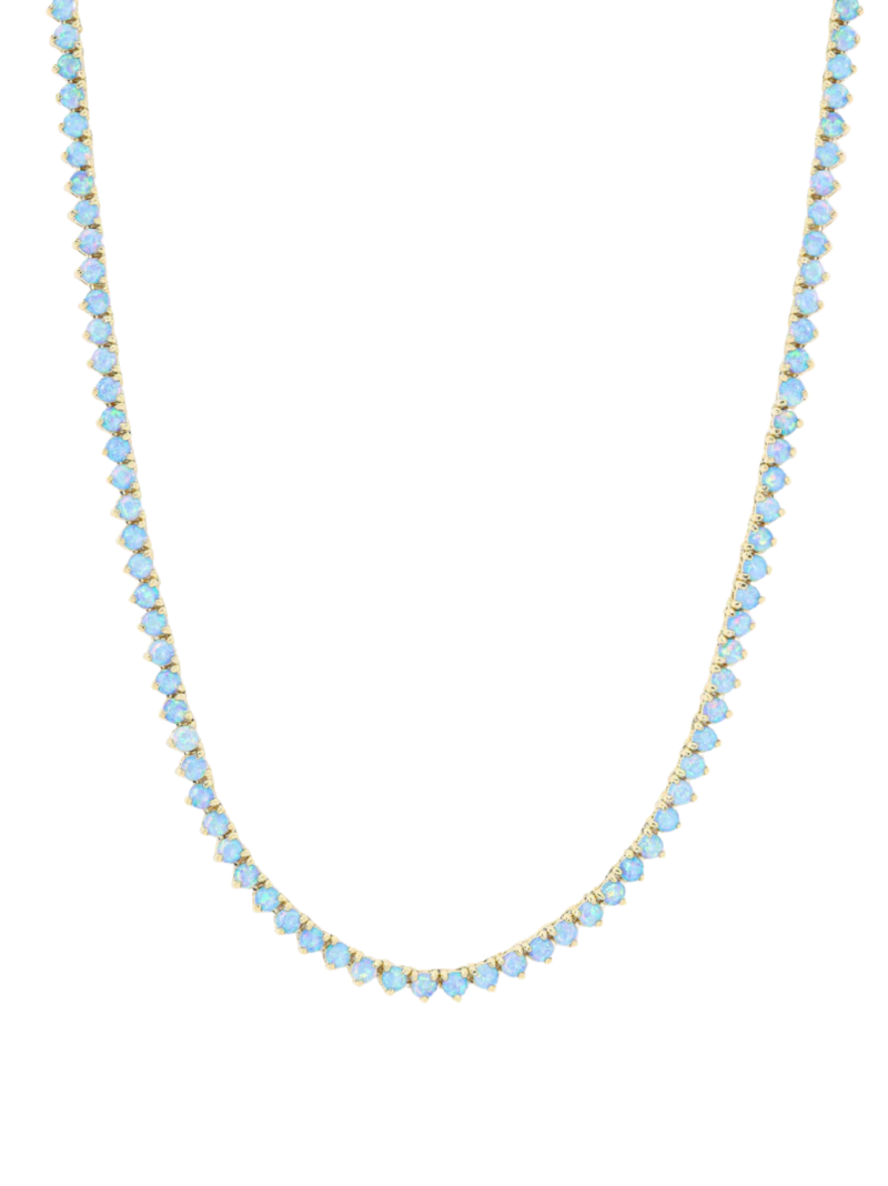 House Of 29 X Melinda Maria Not Your Basic Blue Opal Tennis Necklace 18"