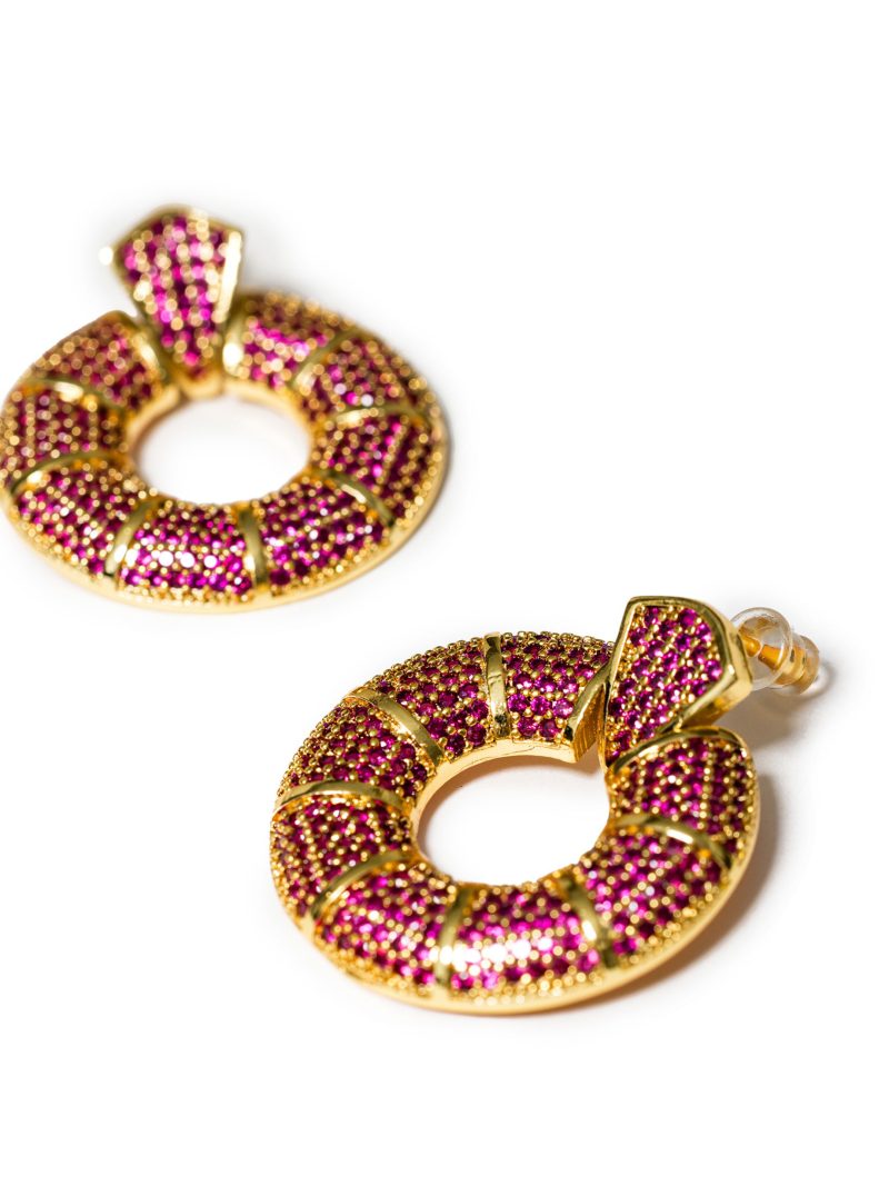 Kybele Studio Donut Hoop Earrings In Pink - Image 4