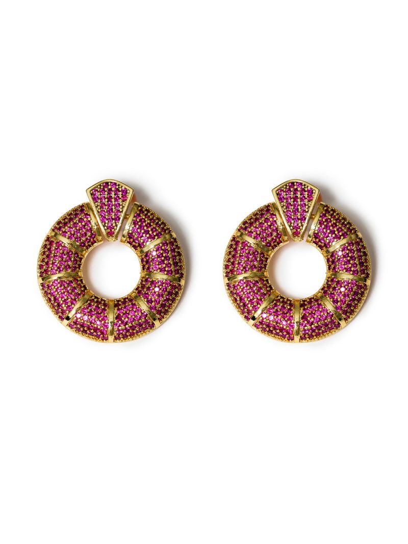 Kybele Studio Donut Hoop Earrings In Pink