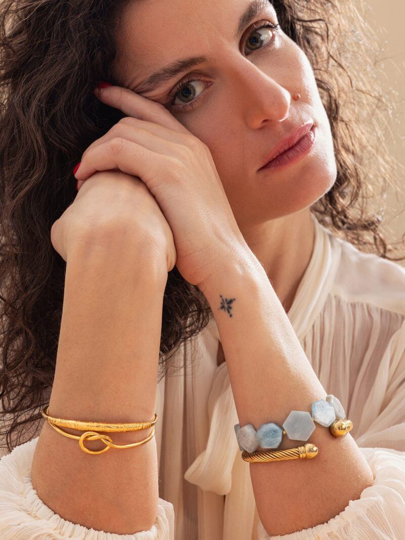 Kybele Studio Hexagonal Aquamarine Bracelet - Image 3
