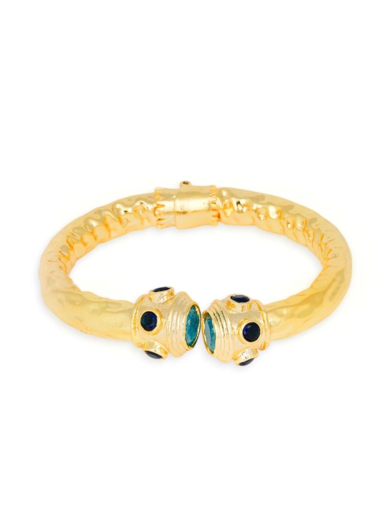 Kybele Studio Hammered Gemstone Cuff Bracelet