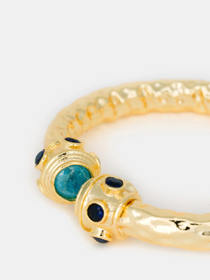 Kybele Studio Hammered Gemstone Cuff Bracelet - Image 3