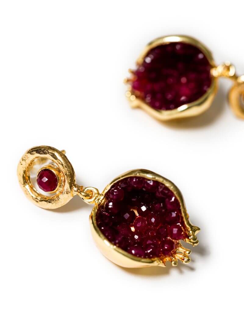 Kybele Studio Pomegranate Earrings With Jade Accents - Image 3