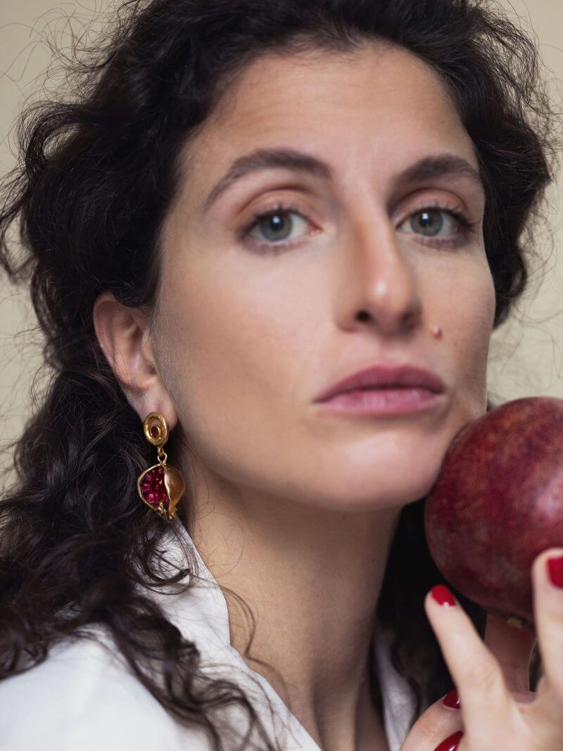 Kybele Studio Pomegranate Earrings With Jade Accents - Image 5