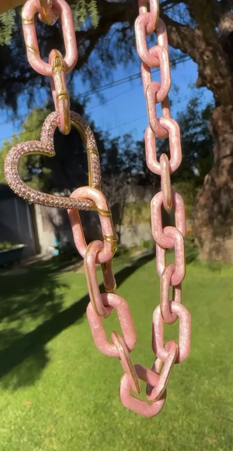 House Of 29 X Royal Nomad Elizabeth Chain Link Necklace Metallic Blush - Image 5