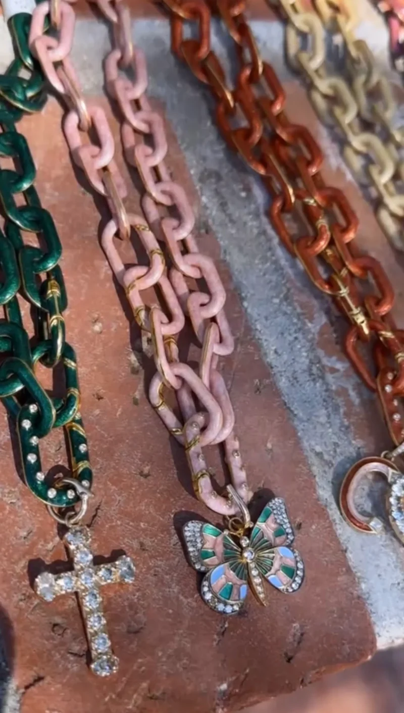 House Of 29 X Royal Nomad Elizabeth Chain Link Necklace Metallic Blush - Image 4