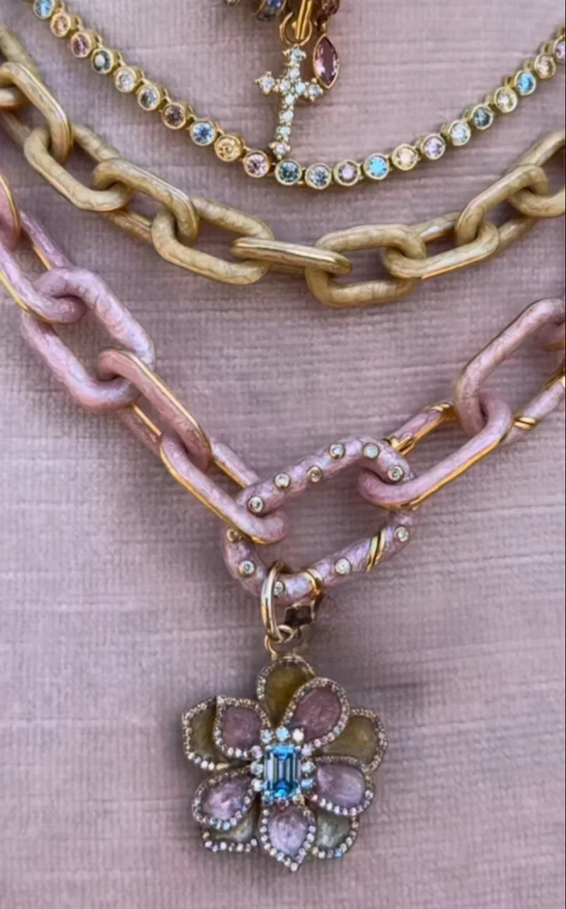 House Of 29 X Royal Nomad Elizabeth Chain Link Necklace Metallic Blush - Image 3