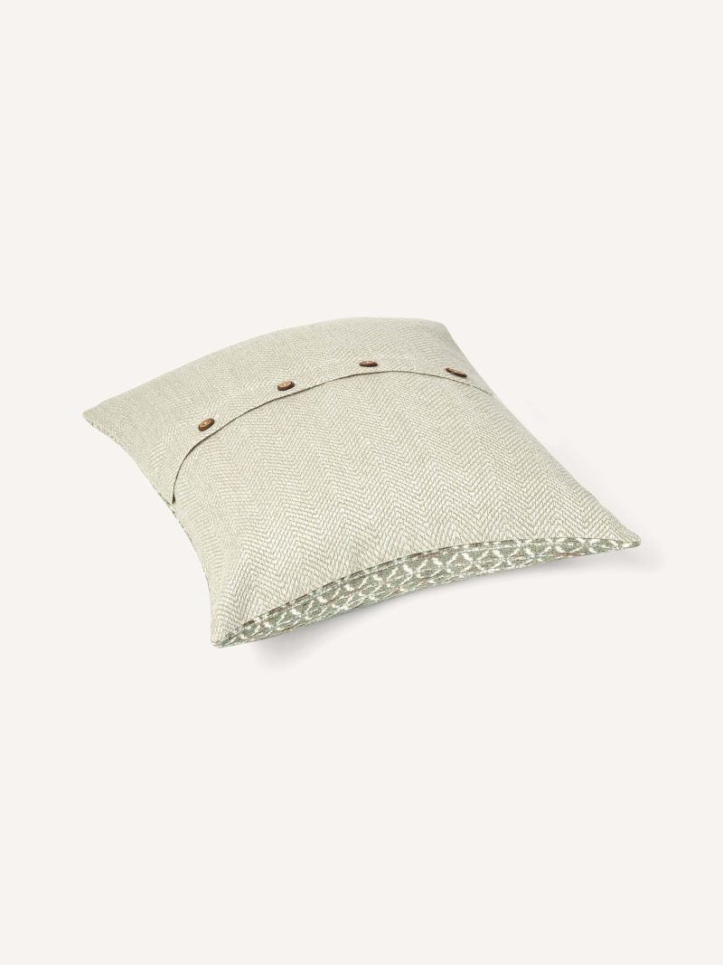 JORO Jacquard Cushion Cover - Leaf Green - Image 3