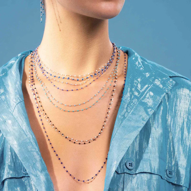 House Of 29 X Gigi Clozeau Classic Necklace Bleuet & Yellow Gold - Image 3
