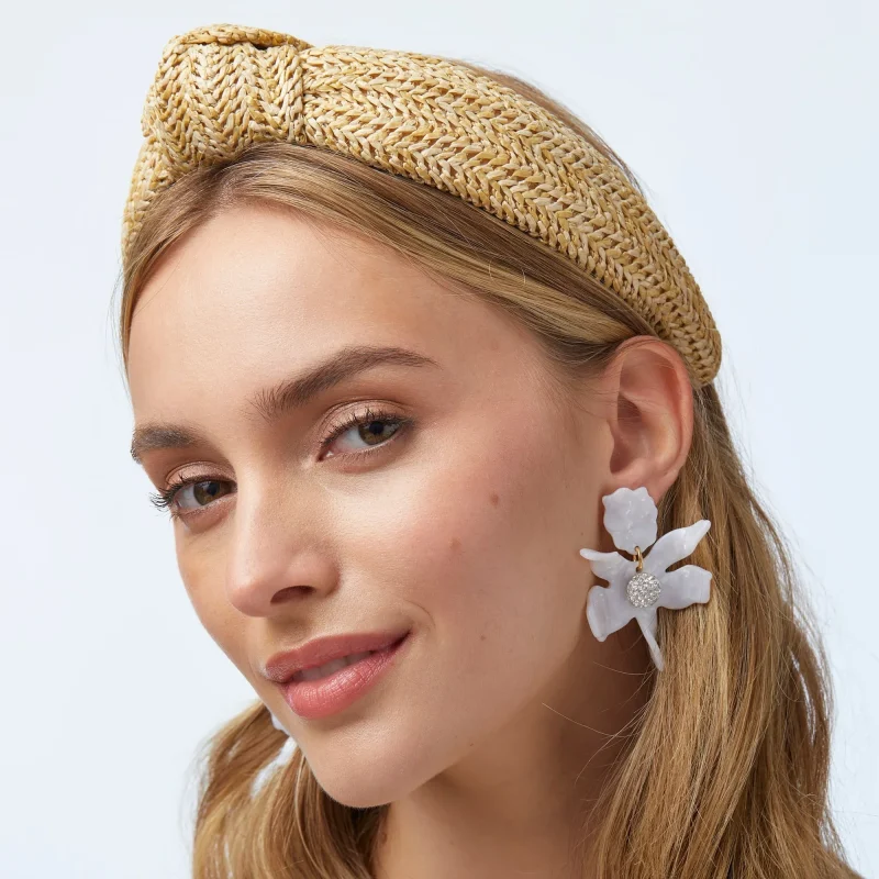 House Of 29 X Lele Sadoughi Mother Of Pearl Small Crystal Lily Earrings - Image 2