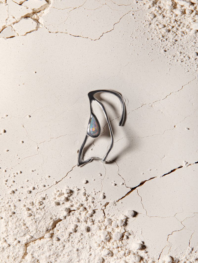 Binadi Studio Silver Opal Ear Cuff - Image 2