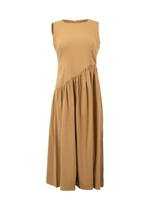 A.SHIMUS Tan Linen Midi Dress