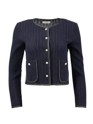 A.SHIMUS Navy Lace Knit Cardigan