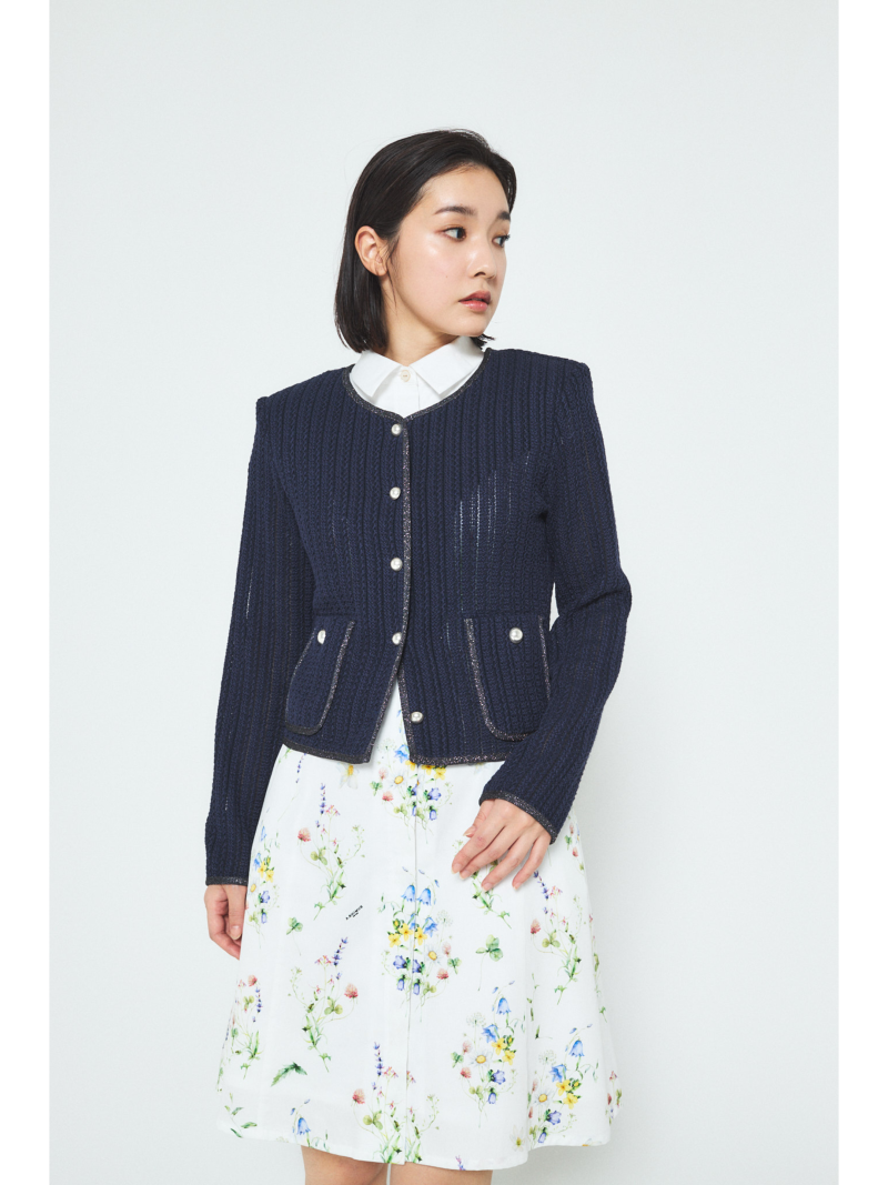 A.SHIMUS Navy Lace Knit Cardigan - Image 4
