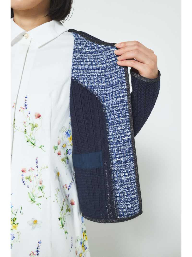 A.SHIMUS Navy Lace Knit Cardigan - Image 3