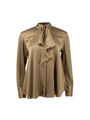 A.SHIMUS Khaki Silk Bow Blouse