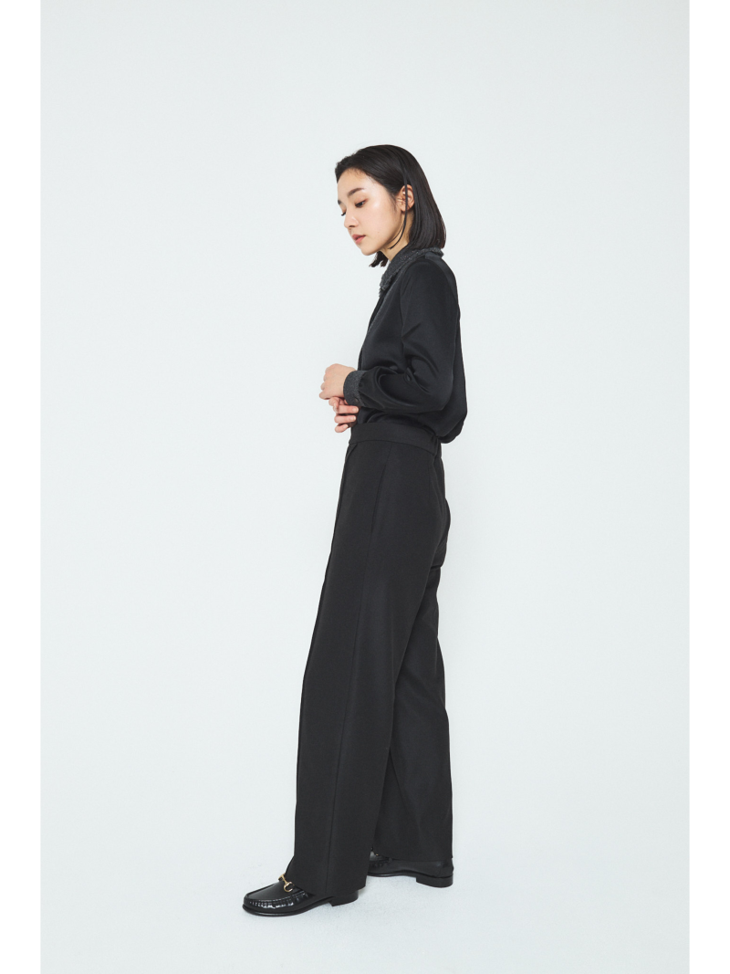 A.SHIMUS Black Wide Leg Pants With Elastic Waistband - Image 4