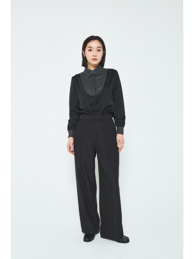 A.SHIMUS Black Wide Leg Pants With Elastic Waistband - Image 3