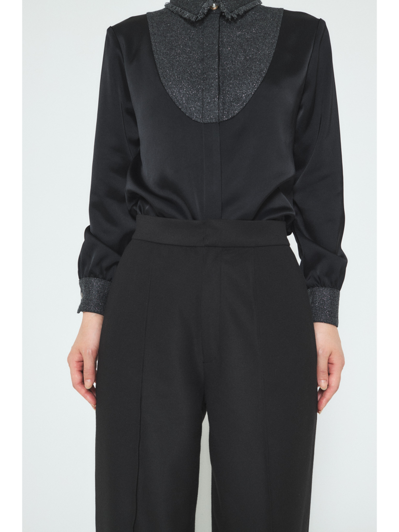 A.SHIMUS Black Wide Leg Pants With Elastic Waistband - Image 5