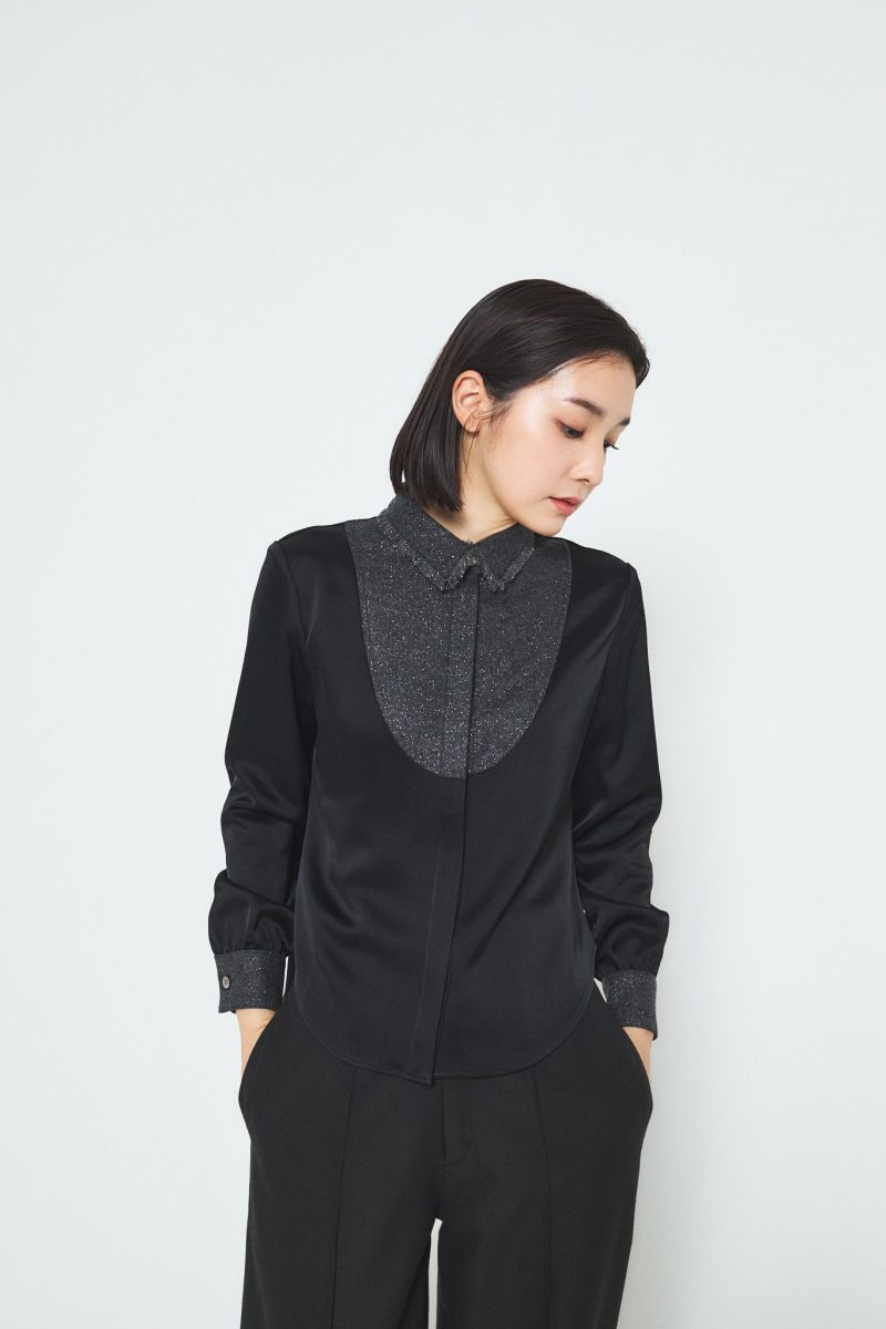 A.SHIMUS Black Fancy Tweed Button Up Shirt - Image 2