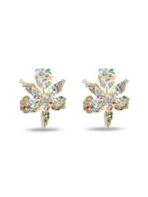 House of 29 x Lele Sadoughi Rainbow Confetti Small Paper Lily Earrings – delicate floral statement earrings in lightweight paper with colorful rainbow confetti accents, designer collaboration jewelry inspired by playful blooms, chic yet whimsical earrings perfect for everyday wear, parties, or gifting, trending 2025 floral earring style for a bold yet feminine look.