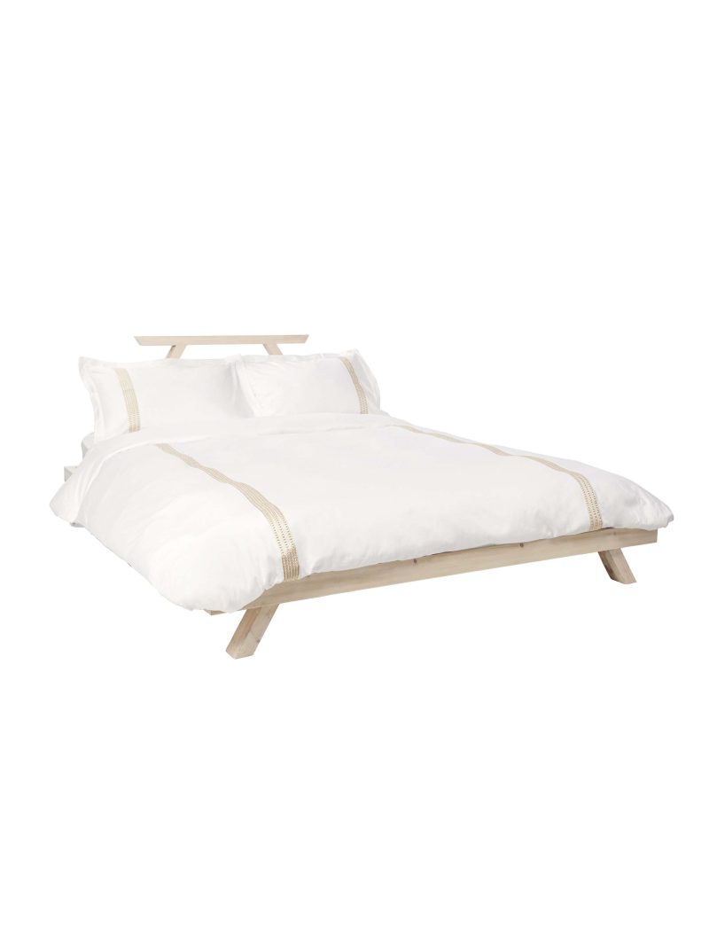JORO Raha Embroidered Duvet Cover - Classic White & Gold - Image 2