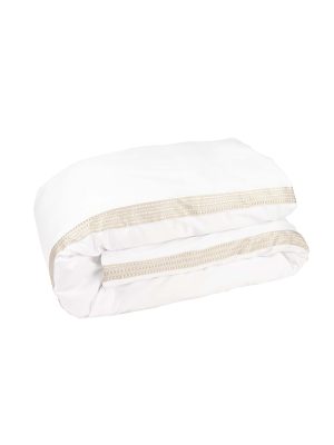 JORO Raha Embroidered Duvet Cover - Classic White & Gold