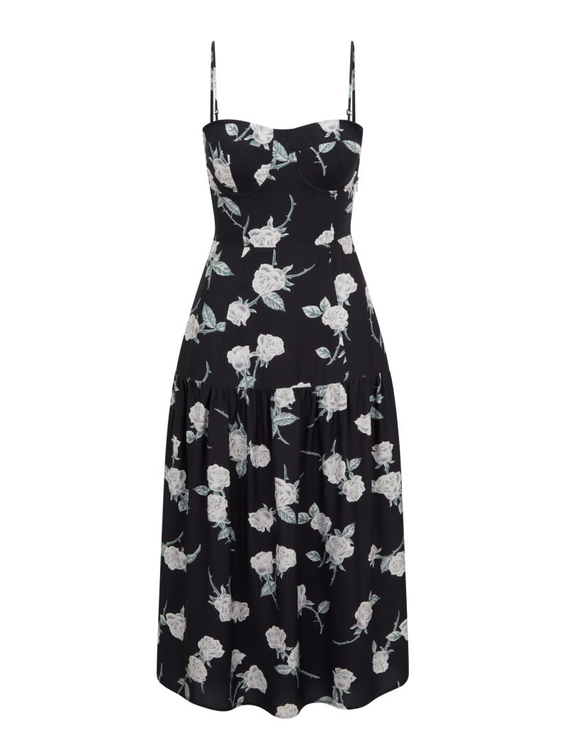 Me Esse Black Midi Dress