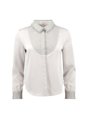 A.SHIMUS Beige Fancy Tweed Button Up Shirt