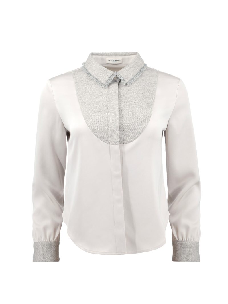 A.SHIMUS Beige Fancy Tweed Button Up Shirt