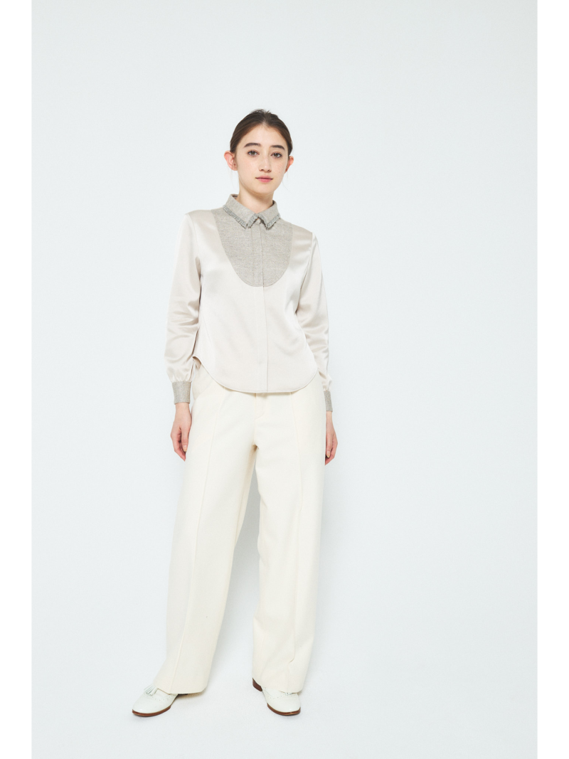A.SHIMUS Beige Fancy Tweed Button Up Shirt - Image 3