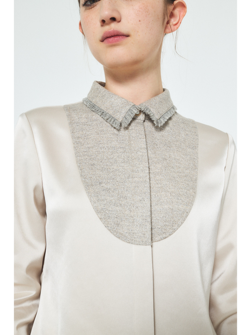 A.SHIMUS Beige Fancy Tweed Button Up Shirt - Image 4